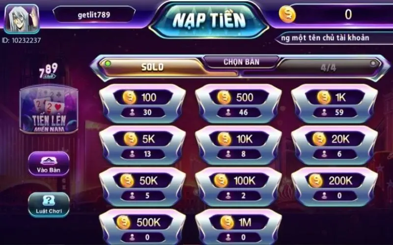 Tiến lên miền Nam 789Club: Trò chơi hấp dẫn và chiến thuật